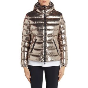 NWT Moncler Badyfur Metallic Hooded Down Size 1